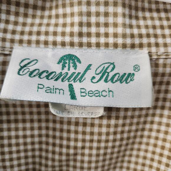 Coconut Row Vintage Safari Embroidered Button Down Shirt L Gingham Retro - Picture 3 of 9